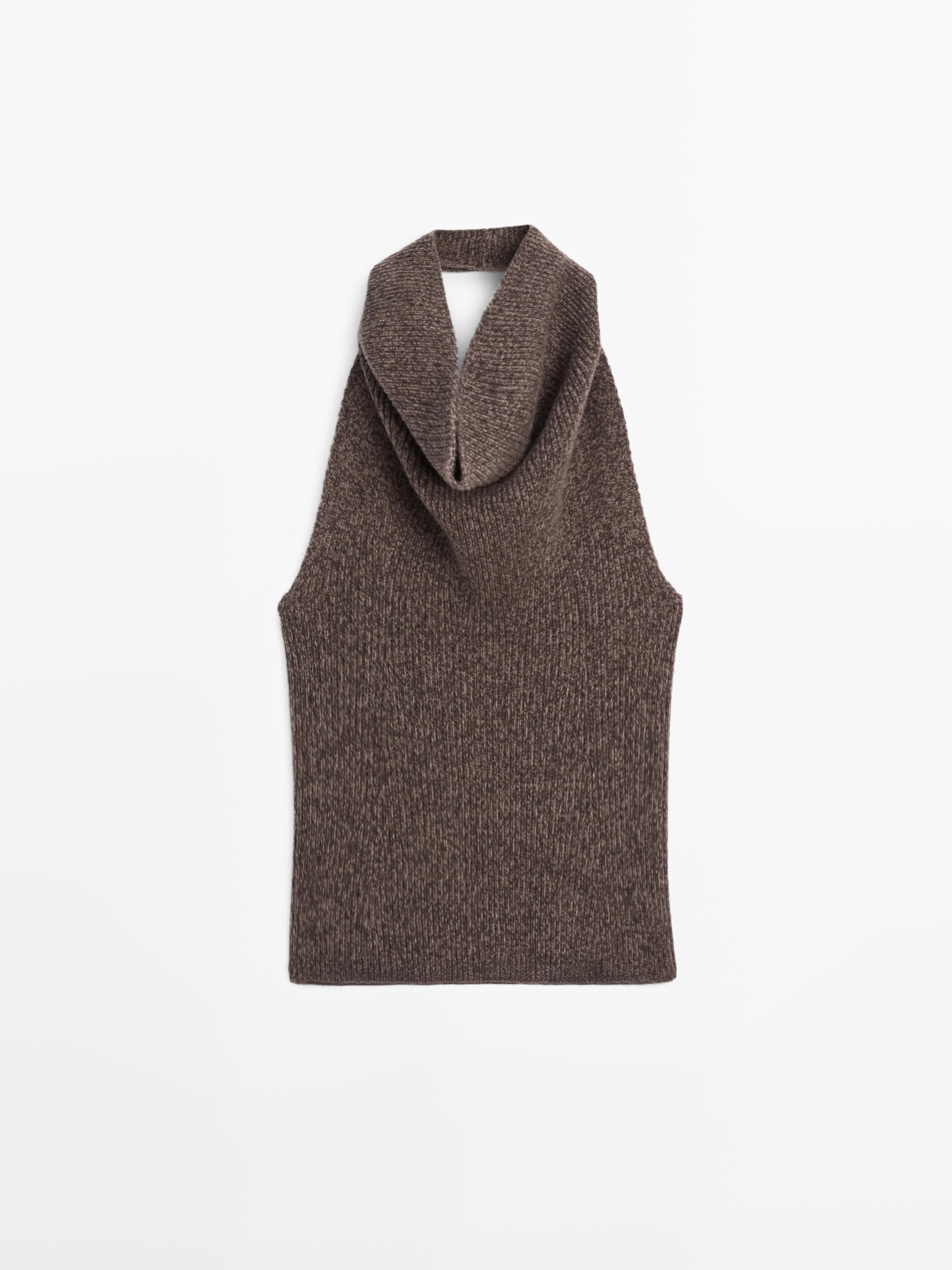 Knit wool and silk halter top - LIMITED